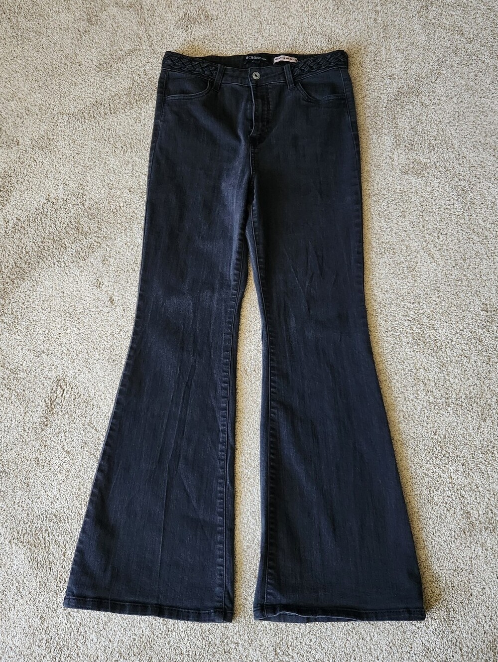 BCBGeneration High-Rise Black Flare Jeans